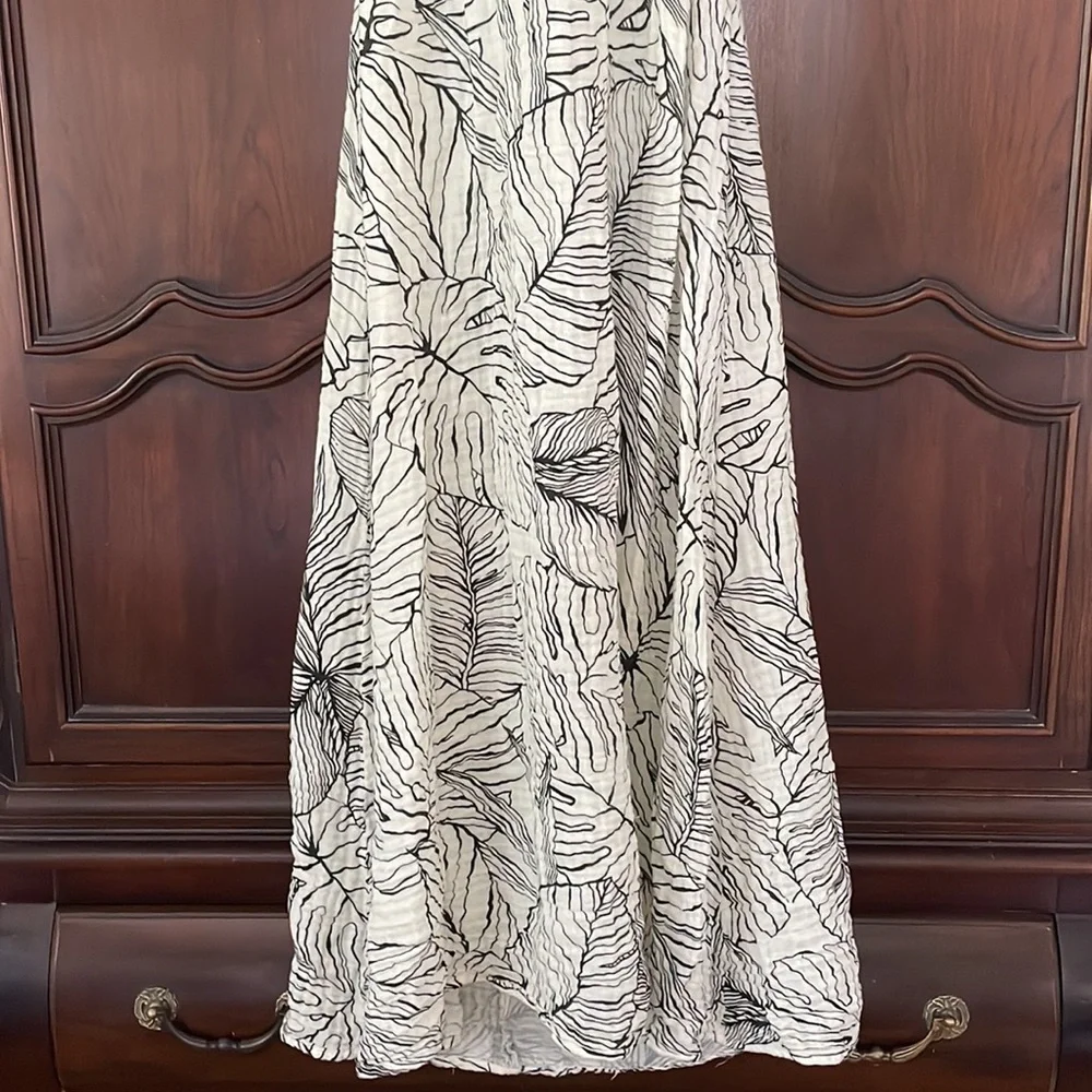 ELAN Criss Cross Maxi Dress Cream & Black Size M - Picture 5 of 11